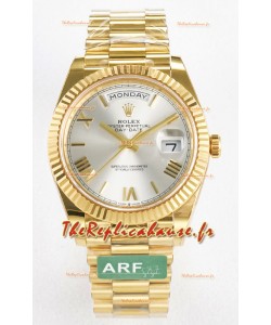 Rolex Day Date Super Clone Montre en or jaune 18K 40MM - Cadran acier Réplique de montre 1:1 