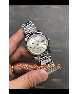 Rolex Day Date Super Clone en acier inoxydable Cadran argenté Chiffres en acier 36MM - Montre réplique 1:1