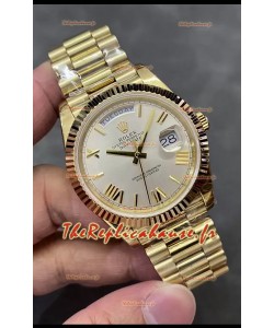 Rolex Day Date Presidential Montre en or rose 18K 40MM - Cadran en acier, Qualité miroir 1:1