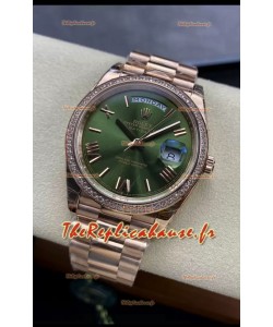 Rolex Day Date Presidential Montre en or rose 18 carats 40MM - Cadran vert olive Miroir 1:1