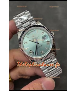 Rolex Day Date Montre présidentielle en acier inoxydable cadran bleu ICE 40MM - Qualité miroir 1:1