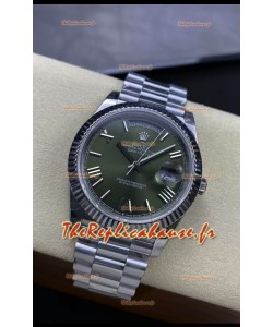 Rolex Day Date Presidential Montre à cadran vert en acier inoxydable 40 mm - Qualité miroir 1:1
