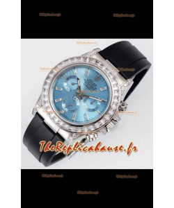 Rolex Daytona Super Clone ICE Cadran bleu Acier inoxydable Mouvement Cal.4131 Réplique Montre 1:1