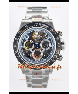 Rolex Daytona Super Clone « Artisans De Genève » Montre en acier inoxydable Lunette en carbone noir