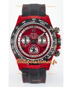 Montre Rolex Daytona Edition avec cadran rouge Boîtier en carbone rouge Réplique 1:1