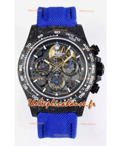 Rolex Daytona Super Clone DiW Skeleton Edition Montre Carbone - Boîtier Carbone Forgé Bracelet Violet Réplique 1:1 