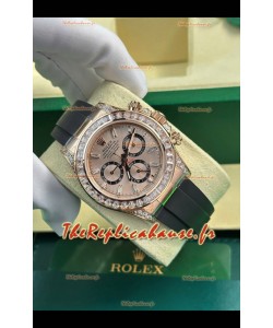 Rolex Daytona Super Clone Or Rose Boîtier et Cadran Mouvement Cal.4131 Montre Personnalisée Lunette Saphirs