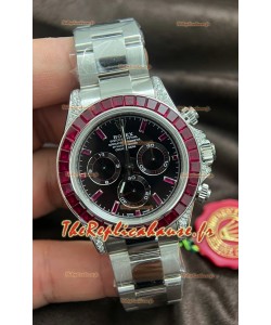 Rolex Daytona Super Clone Or Blanc Boîtier Cadran Marron Mouvement Cal.4131 Montre Lunette Saphirs Personnalisée