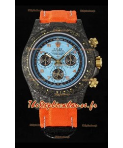 Rolex Daytona Super Clone Montre Cadran Bleu Boîtier Carbone Noir Réplique 1:1
