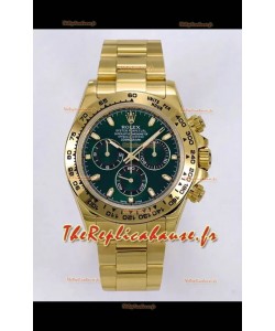 Rolex Daytona John Mayer Super Clone 116508 Or Jaune Cadran Vert Mouvement Cal.4130 Réplique Suisse