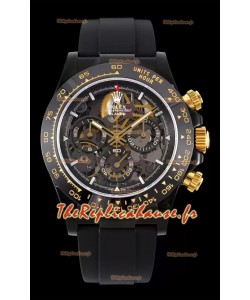 Rolex Daytona Blaken Noir Réplique Miroir 1:1 Suisse Cadran Squelette Mouvement Cal.4130