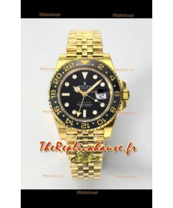 Rolex GMT Masters II Super Clone M12718 Jaune Cadran Noir Réplique montre Suisse 