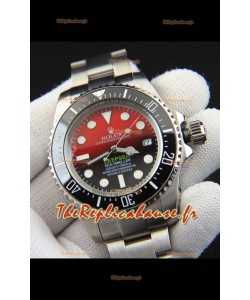 Réplique de montre Rolex Sea-Dweller à mouvement automatique japonais, cadran rouge, 44 mm