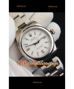 Réplique de montre Rolex Oyster Perpetual à mouvement japonais 36 mm - Cadran blanc