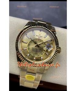 Rolex Sky-Dweller or jaune Oyster 42MM Réplique Montre Miroir 1:1