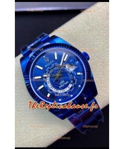 Montre suisse Rolex SkyDweller en boîtier PVD bleu - Cadran bleu édition DIW