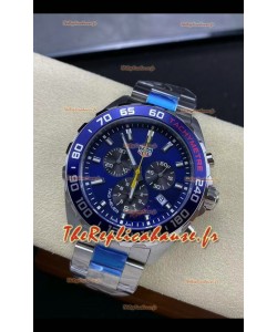 Tag Heuer F1 Edition Montre suisse à quartz avec cadran bleu et boîtier en acier inoxydable 