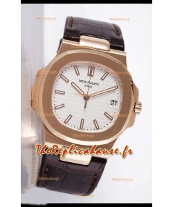 Montre Patek Philippe Nautilus 5711/1R 1 1:1 Réplique Miroir avec cadran blanc et or rose