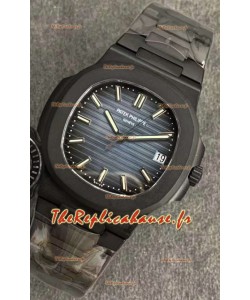 Montre Patek Philippe Nautilus 5711 Black Venom PVD Réplique Suisse avec cadran bleu 