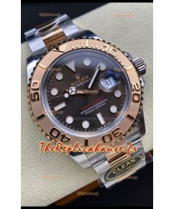 Rolex Yachtmaster 40 Or Jaune - Cadran marron Oyster Steel Réplique Suisse 1:1 40MM en acier 904L