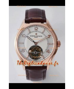 Vacheron Constantin Fiftysix Tourbillon Or Rose Acier Réplique Montre 1:1 Cadran Blanc
