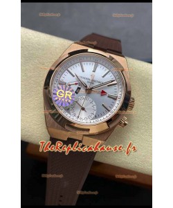 Vacheron Constantin Overseas Dual Time Réplique Montres Or Rose Réplique suisse 1:1 cadran acier