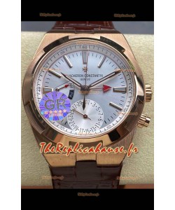 Vacheron Constantin Overseas Dual Time Or Rose Réplique montre suisse 1:1 avec cadran en acier