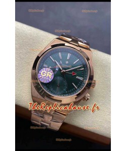 Vacheron Constantin Overseas Dual Time Réplique en or rose Réplique de Montre Suisse 1:1 cadran vert
