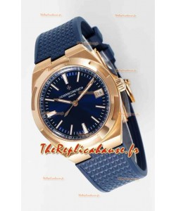 Vacheron Constantin Super Clone Overseas Edition Boîtier Or Rose Bracelet Caoutchouc