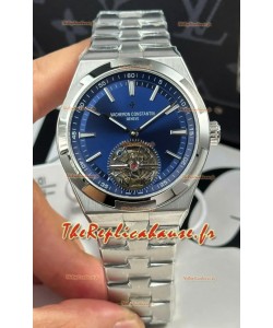 Vacheron Constantin Overseas Tourbillon Acier inoxydable avec cadran bleu Bracelet or Réplique 1:1 