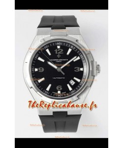Vacheron Constantin Overseas Montre réplique miroir 1:1 en cadran noir - bracelet caoutchouc