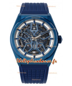 Zenith Defy Classic Skeleton 41MM Céramique Bleue Réplique Montre Suisse pour Homme
