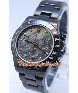Rolex Daytona Cosmograph Project X Design Black Out Edition Séries II - Cadran Nacré Noir et Chiffres en Diamant