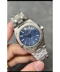 Audemars Piguet Royal Oak 37MM Cadran bleu Montre en acier 904L avec mouvement 3120 - Réplique miroir 1:1