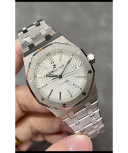 Audemars Piguet Montre Royal Oak 37MM cadran blanc en acier 904L mouvement 3120 - Réplique miroir 1:1
