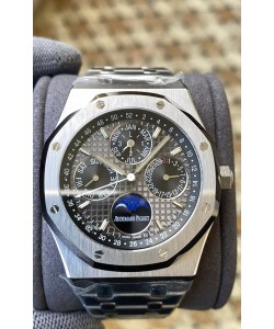 Audemars Piguet Royal Oak Quantième Perpétuel Réplique Suisse 904L Acier Cadran Gris 