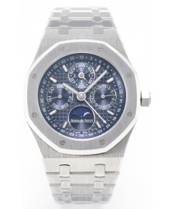 Audemars Piguet Royal Oak Quantième Perpétuel Super Clone Acier 904L en Acier Cadran Bleu