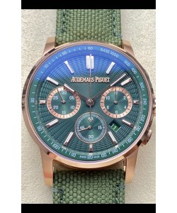 Montre réplique Audemars Piguet CODE 11.59 Chronograph en boîtier or rose cadran vert 