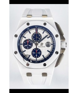 Audemars Piguet Boutique Edition Cadran blanc Boîtier céramique 1:1 Super Clone Réplique Montre