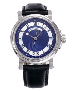 Breguet Marine Automatique Grande Date 5817 Montre en acier inoxydable avec cadran bleu 