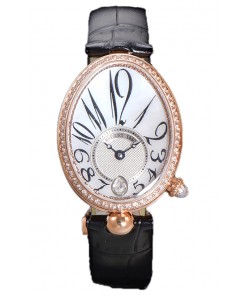 Breguet Reine de Naples Dames Cuir Or Rose Noir Edition Suisse 1:1 Replique Montres