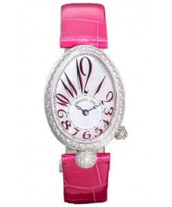 Breguet Reine De Naples Ladies Acier Rose Cuir Montre réplique Suisse 1:1 