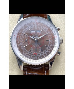 Breitling Montbrilliant Superclone Réplique Montre cadran marron - Boîtier acier 904L