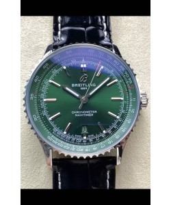 Breitling Navitimer 1 Réplique Montre Suisse Automatique - Cadran Vert - Bracelet Cuir 