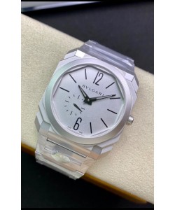 Bvlgari Octo Finissmo Edition 1:1 Miroir Réplique Boîtier Acier Inoxydable 904L Cadran Blanc
