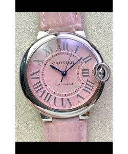 Ballon De Cartier Suisse Automatique 1:1 Miroir Qualité 36MM en Acier Inoxydable Cadran Rose