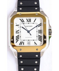 Santos De Cartier Or Jaune Bicolore 1:1 Miroir Réplique Montre Suisse 40MM