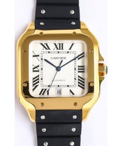 Santos De Cartier Or Jaune Boîtier 1:1 Miroir Réplique Montre Suisse 40MM