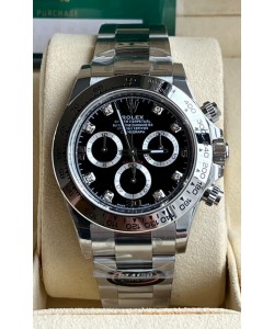 Cosmographe Rolex Daytona 116509 Mouvement Cal.4130 à cadran noir - Montre en acier 904L