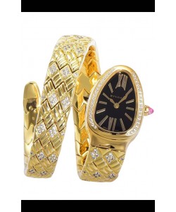 Bvlgari Serpenti Edition Montre en or jaune avec cadran noir en qualité 1:1